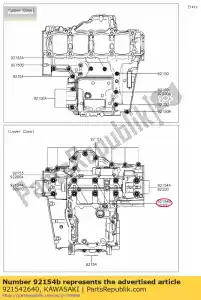 kawasaki 921542640 01 bout, flens, 9x90 - Onderkant