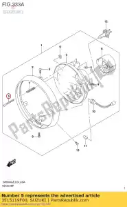 suzuki 3515119F00 tornillo, ajustar - Lado inferior