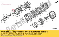 Ici, vous pouvez commander le rondelle, 22x33 auprès de Honda , avec le numéro de pièce 90407MJ0000: