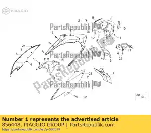 Piaggio Group 856448 carenado medio trasero derecho. - Lado inferior