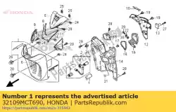 deksel, accessoire-aansluiting van Honda, met onderdeel nummer 32109MCT690, bestel je hier online: