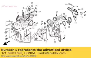 honda 32109MCT690 cubierta, zócalo accesorio - Lado inferior