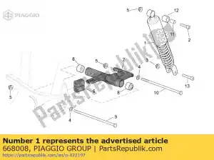 Piaggio Group 668008 amortecedor traseiro - Lado inferior