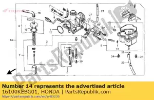 Honda 16100KEBG01 carburador assy. (pda1p a - Lado inferior