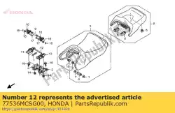 Aqui você pode pedir o pino, gancho de ajuste do assento em Honda , com o número da peça 77536MCSG00: