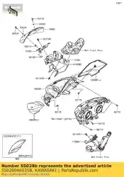 Here you can order the cowling,upp,lh,m. F. R. Gra er250 from Kawasaki, with part number 55028046035B: