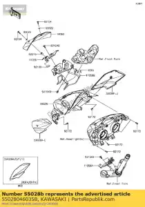 kawasaki 55028046035B cowling,upp,lh,m.f.r.gra er250 - Bottom side