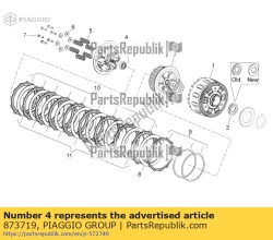 Aprilia 873719, Koppeling druk plaat, OEM: Aprilia 873719