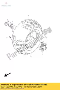 Suzuki 0914120005 nut,rear hub - Bottom side