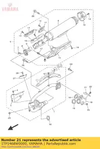 yamaha 1TP1468W0000 placa, silenciador 3 - Lado inferior