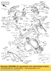 kawasaki 55028055825Y cowling,upp,side,lh,p.s. klz10 - Bottom side