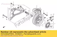 43410KGF900, Honda, Braço comp., rr. freio honda sh i  d pspes nes arobase pes r nes150 sh125 sh150 pes125 pes150 sh125s sh150s pes125r pes150r sh125r sh150r sh125d sh150d 150 125 , Novo