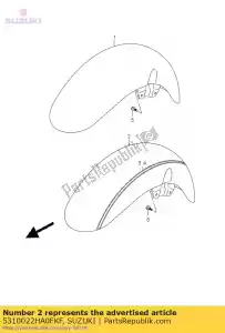 Suzuki 5310022HA0FKF fender,front - Bottom side