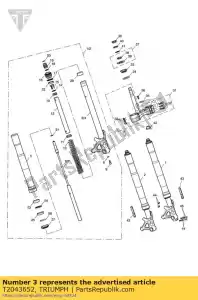 triumph T2043652 tube, inner, lh - Bottom side