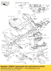 Ici, vous pouvez commander le cover-tail, lh, p. S. Blanc bx250a auprès de Kawasaki , avec le numéro de pièce 36040014025Y: