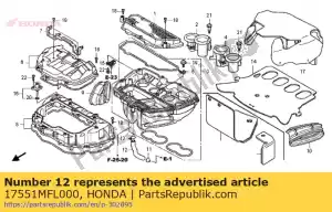 Honda 17551MFL000 tube, engine breather - Bottom side