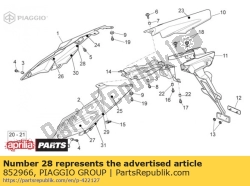 Aprilia 852966, Carenatura posteriore rh dec. rxv, OEM: Aprilia 852966