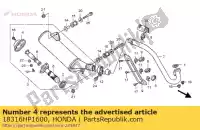 18316HP1600, Honda, deksel, uitlaatdemper staart honda trx 450 2004 2005 2006 2007 2008 2009, Nieuw