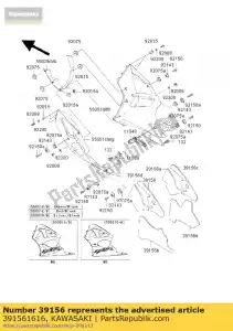 kawasaki 391561616 patin, capot latéral, lh, u zx600-g1 - La partie au fond