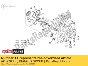 aprilia AP0220356 zespó? wa?u pompy wodnej. - Dół