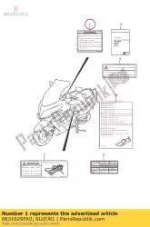 Here you can order the label,general w from Suzuki, with part number 6831929FA0: