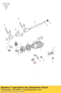 triumph T3050188 bout, pan / hd, shld, m6x1x16.2, onbewerkt - Onderkant