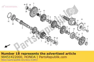 Honda 90451422000 rondelle, poussée, 28 - La partie au fond