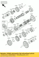 132601663, Kawasaki, pignon, entrée 2e, 19t zr1100-c1 kawasaki zrx zxr 1100 1200 1997 1998 1999 2000 2001 2002 2003 2004 2005 2006, Nouveau