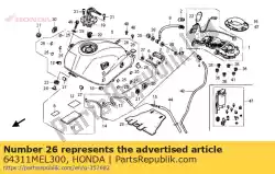 Aqui você pode pedir o borracha, protetor em Honda , com o número da peça 64311MEL300: