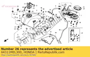 Honda 64311MEL300 caoutchouc, protecteur - La partie au fond