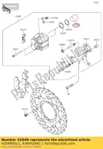 Kawasaki 430480011 zuiger remklauw - Onderkant