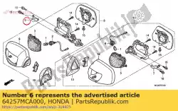 Aqui você pode pedir o ficar, r. Viseira em Honda , com o número da peça 64257MCA000: