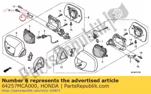 Honda 64257MCA000 resta, r. visiera - Il fondo