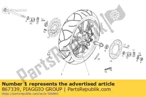 Piaggio Group 867339 achterwiel (compleet) - Onderkant