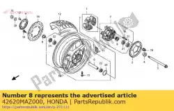 Aqui você pode pedir o colarinho, rr. Distância do eixo em Honda , com o número da peça 42620MAZ000: