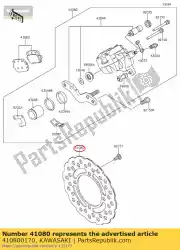 Ici, vous pouvez commander le disque, rr klx140a8f auprès de Kawasaki , avec le numéro de pièce 410800170: