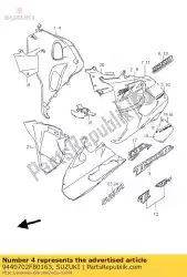 Aqui você pode pedir o capota, embaixo, r em Suzuki , com o número da peça 9440702FB0163:
