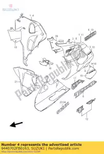 Suzuki 9440702FB0163 capota, embaixo, r - Lado inferior