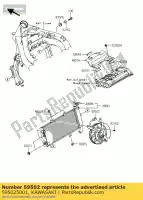 595025001, Kawasaki, fan-assy, ??kit er650eef kawasaki er-6n 650 2012 2013 2014, Nieuw