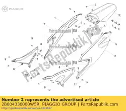 Aquí puede pedir cubierta lateral izquierda de Piaggio Group , con el número de pieza 2B004330000W5R: