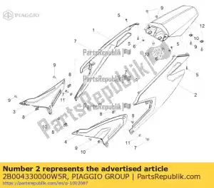 Piaggio Group 2B004330000W5R cubierta lateral izquierda - Lado inferior