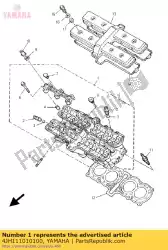 cilinderkop van Yamaha, met onderdeel nummer 4JH111010100, bestel je hier online: