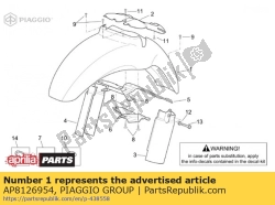 Aprilia AP8126954, Guarda-lamas frontal dourado, OEM: Aprilia AP8126954