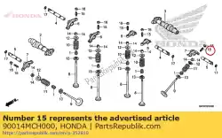 schroef, klepstoter van Honda, met onderdeel nummer 90014MCH000, bestel je hier online: