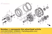 14312KCZ000, Honda, roda dentada, sincronismo (19t) honda trx xr 250 400 1996 1997 1998 1999 2000 2001 2002 2003 2004 2005 2006 2007 2008, Novo