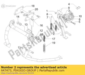 Piaggio Group 647473 soporte lateral con i.p. - Lado inferior