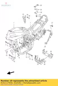 Suzuki 4191117E00 plate,eng mnt,1 - Bottom side