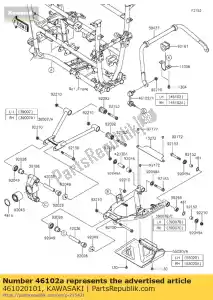 kawasaki 461020101 haste, estabilizador, rh krf750a8f - Lado inferior