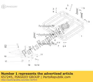 Piaggio Group 657245 porte-bagages arrière - La partie au fond