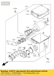 Here you can order the duct,inlet ksf400-a1 from Kawasaki, with part number 14073S011: